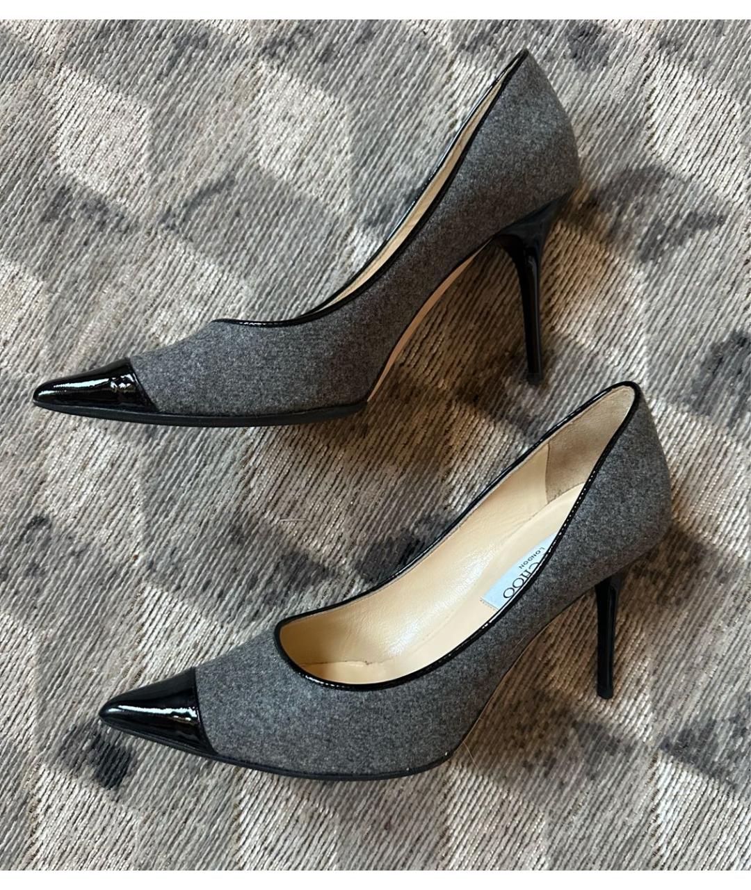 JIMMY CHOO Серые текстильные босоножки, фото 9