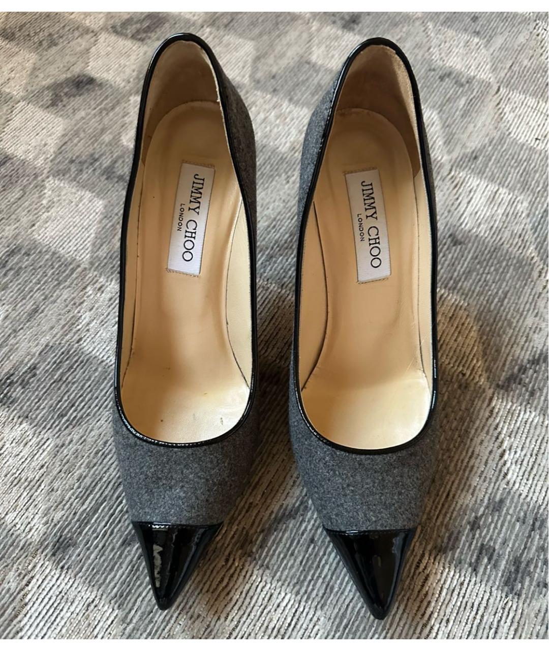 JIMMY CHOO Серые текстильные босоножки, фото 3