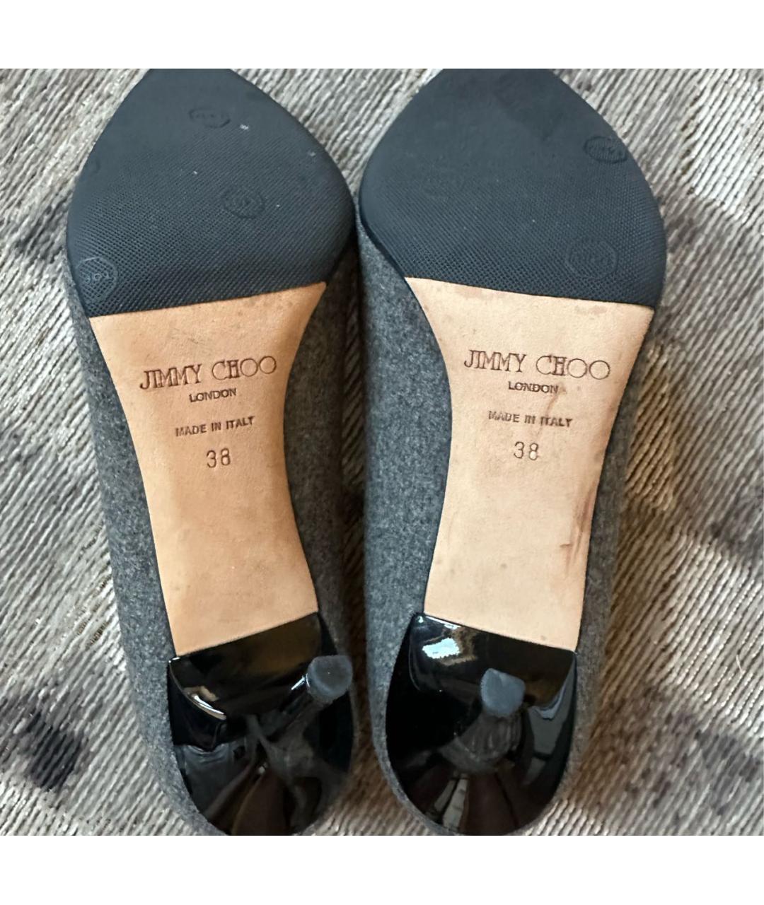 JIMMY CHOO Серые текстильные босоножки, фото 5