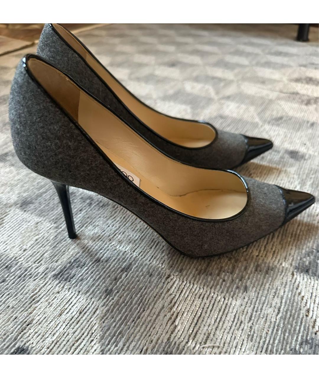JIMMY CHOO Серые текстильные босоножки, фото 2