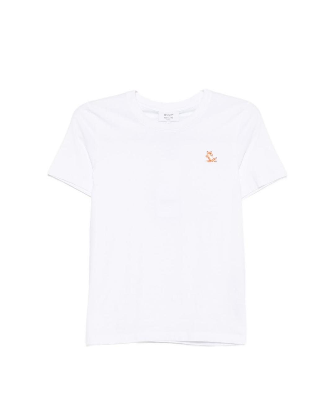 MAISON KITSUNE Белая хлопковая футболка, фото 1