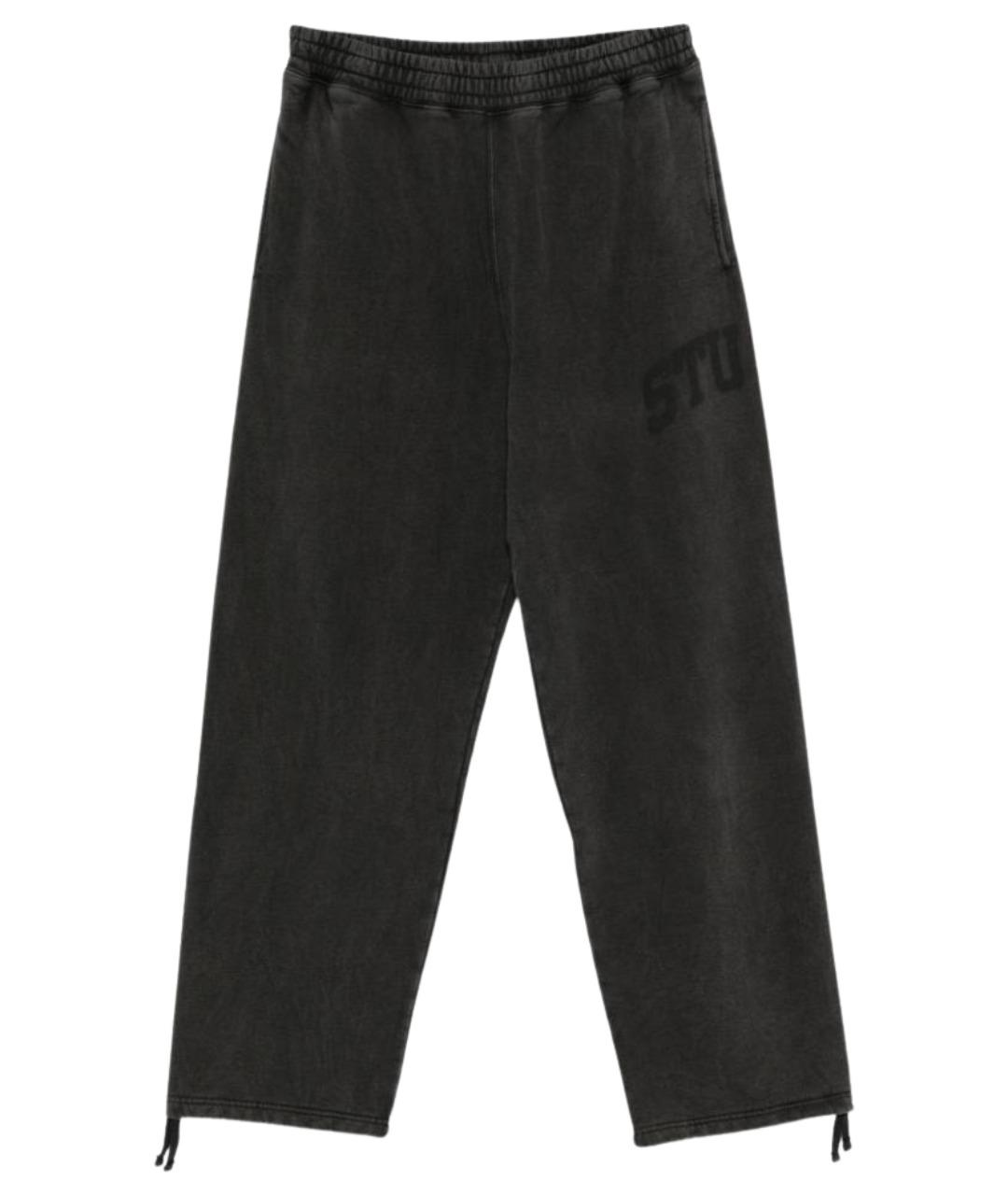 STUSSY Черные хлопковые повседневные брюки, фото 1