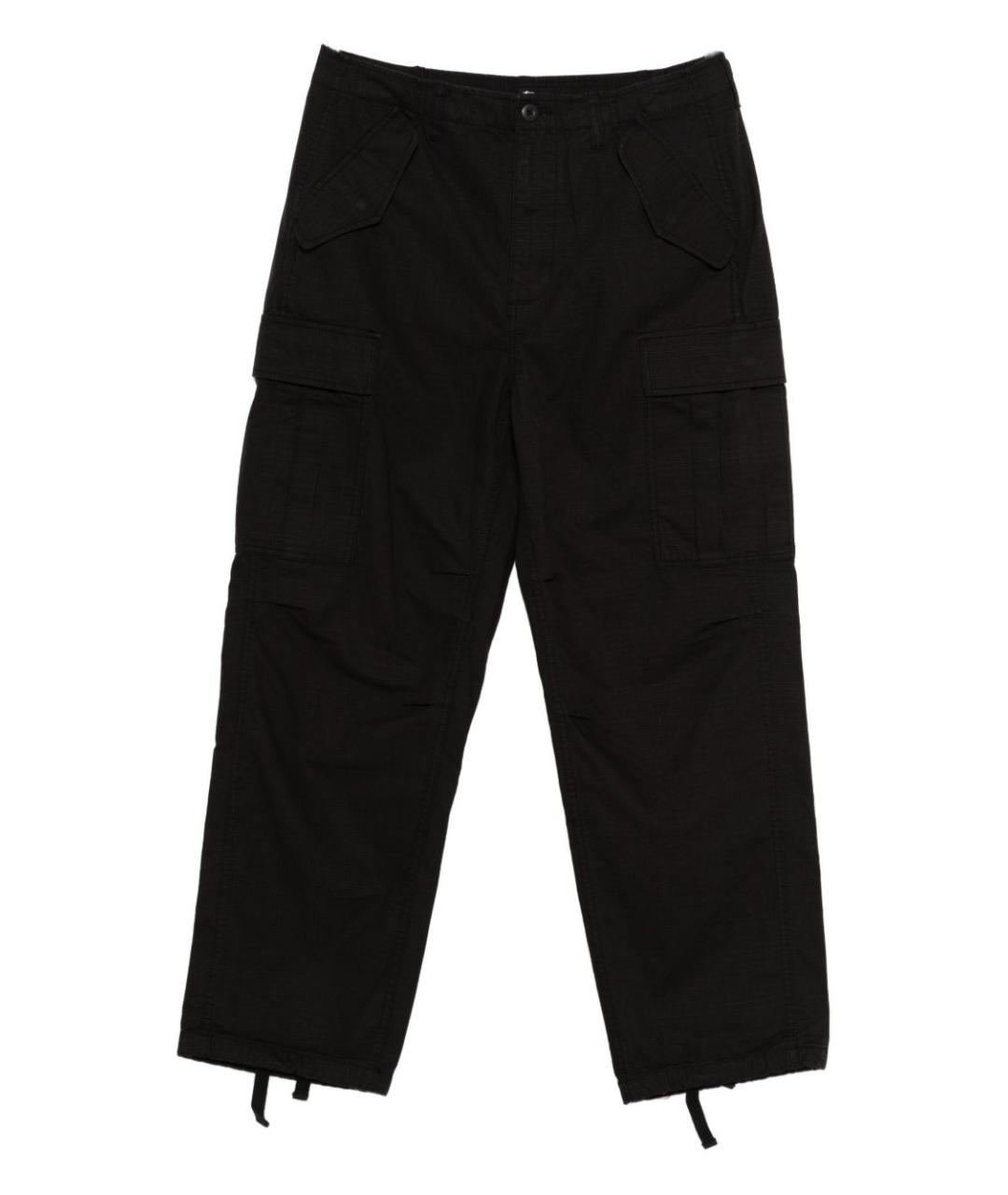 STUSSY Черные хлопковые повседневные брюки, фото 1