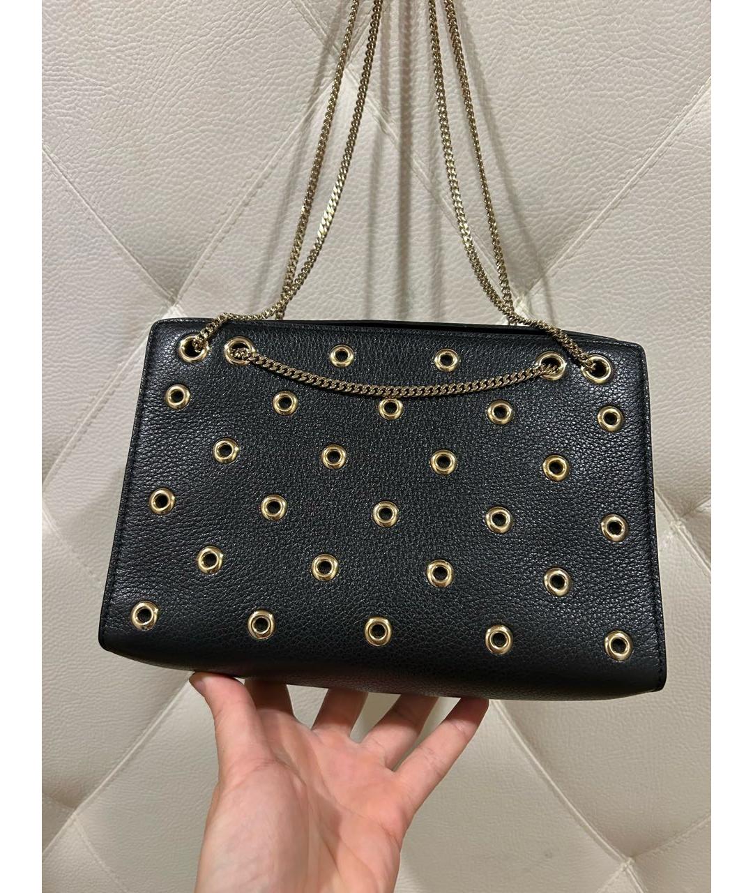 RED VALENTINO Черная кожаная сумка с короткими ручками, фото 4