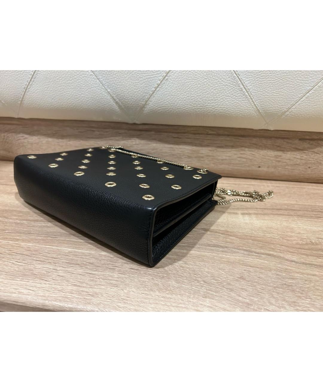 RED VALENTINO Черная кожаная сумка с короткими ручками, фото 6