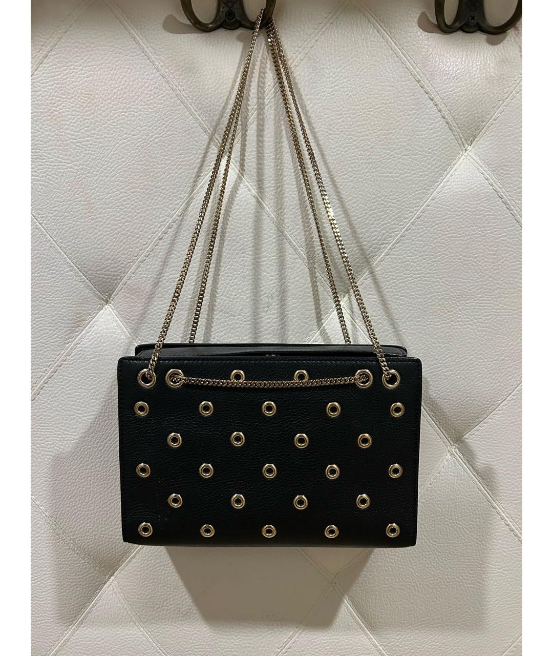 RED VALENTINO Черная кожаная сумка с короткими ручками, фото 5