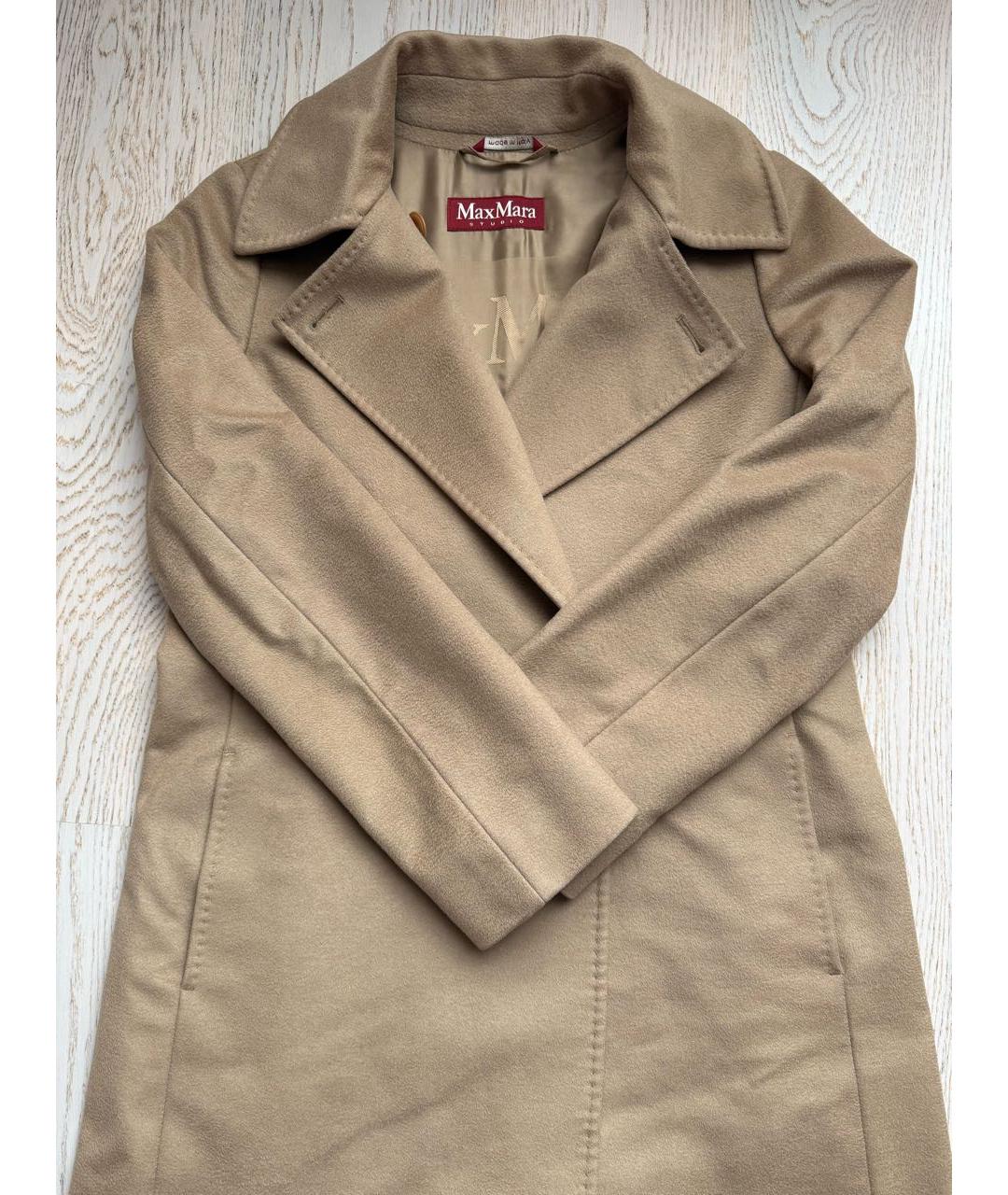 MAX MARA Бежевое шерстяное пальто, фото 2