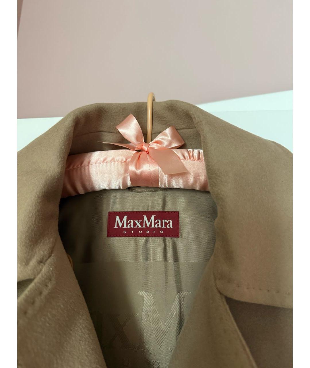 MAX MARA Бежевое шерстяное пальто, фото 7