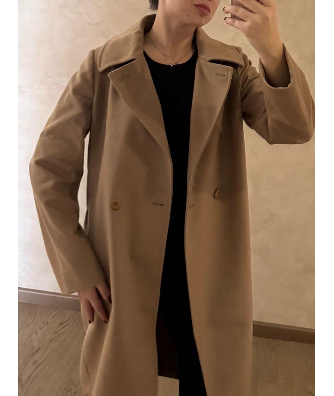 MAX MARA Бежевое шерстяное пальто, фото 4