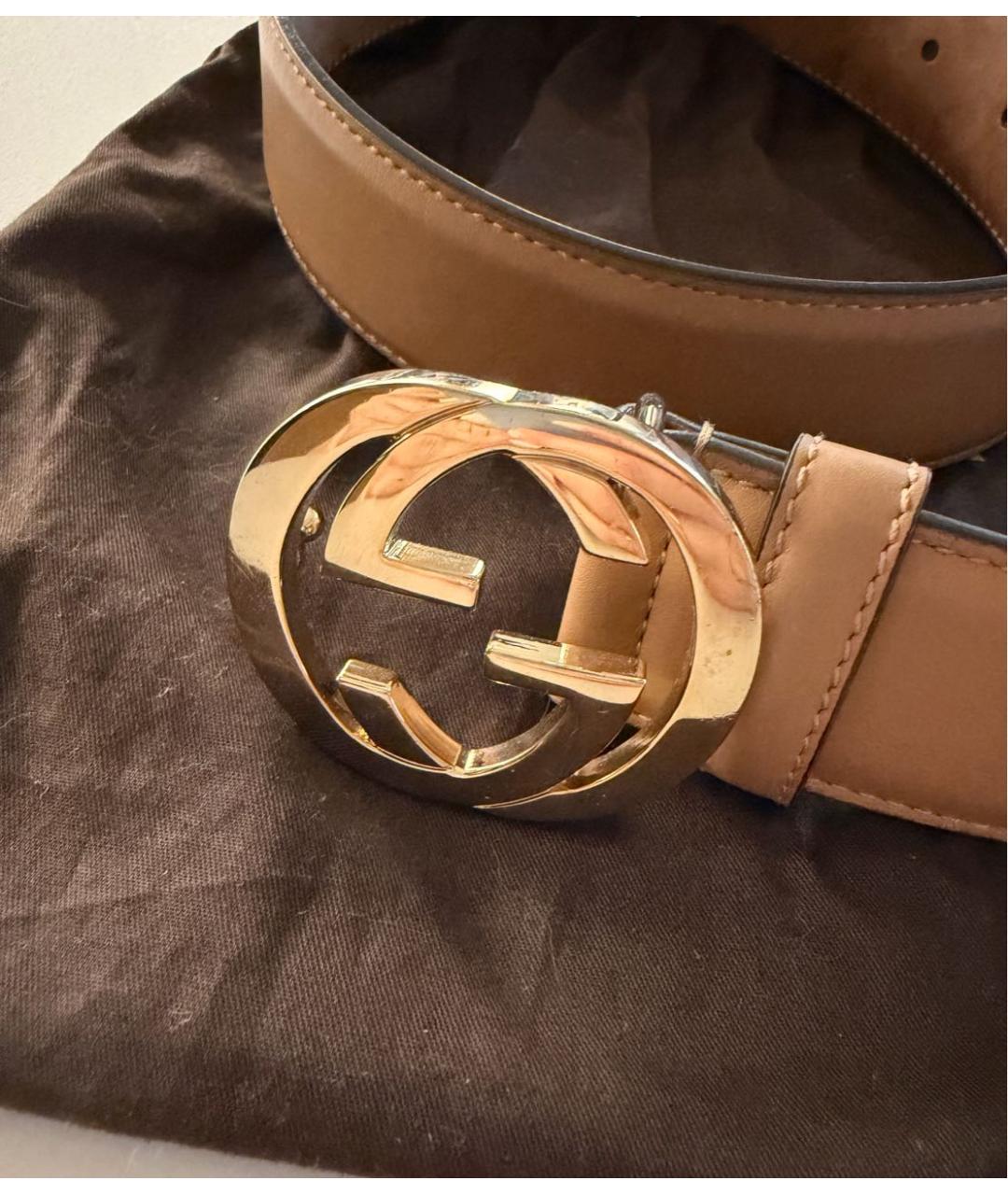 GUCCI Коричневый кожаный ремень, фото 4