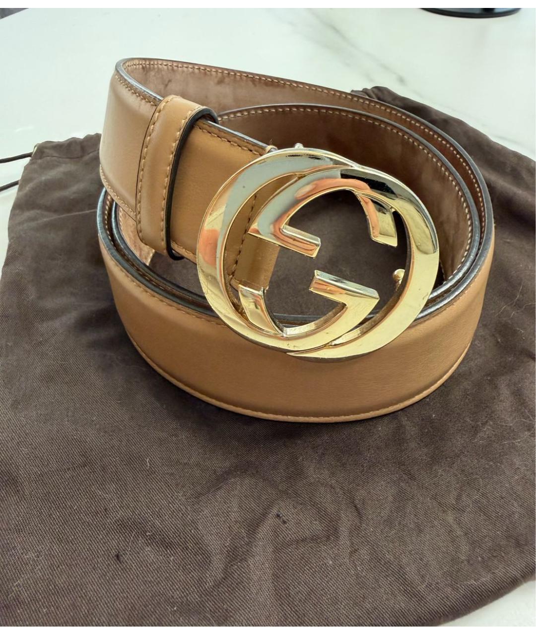 GUCCI Коричневый кожаный ремень, фото 5
