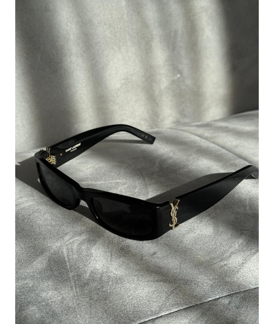 SAINT LAURENT Черные пластиковые солнцезащитные очки, фото 3