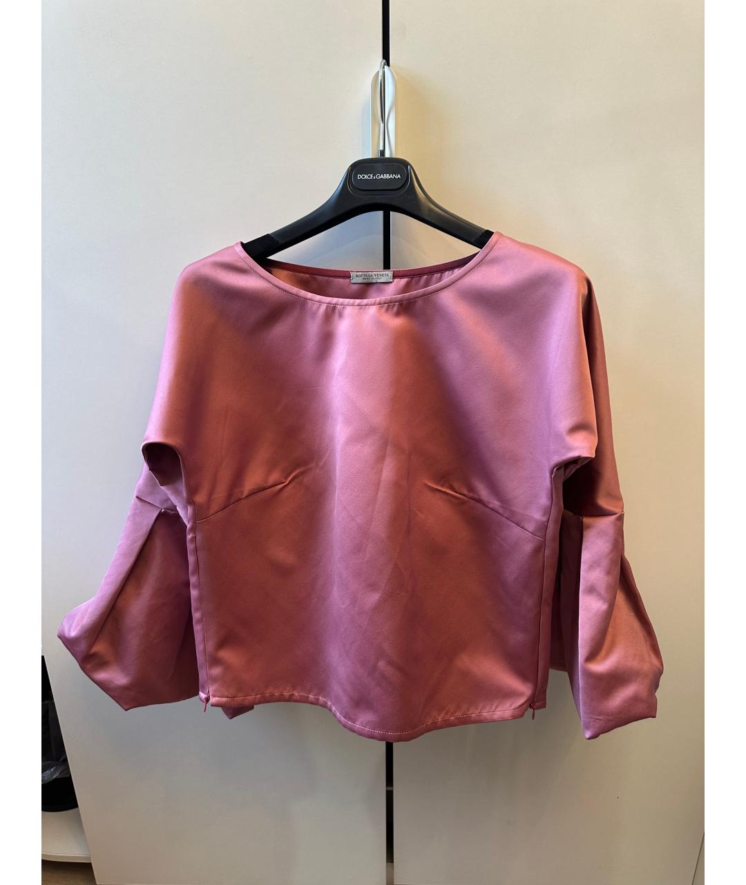 BOTTEGA VENETA Розовая атласная блузы, фото 5
