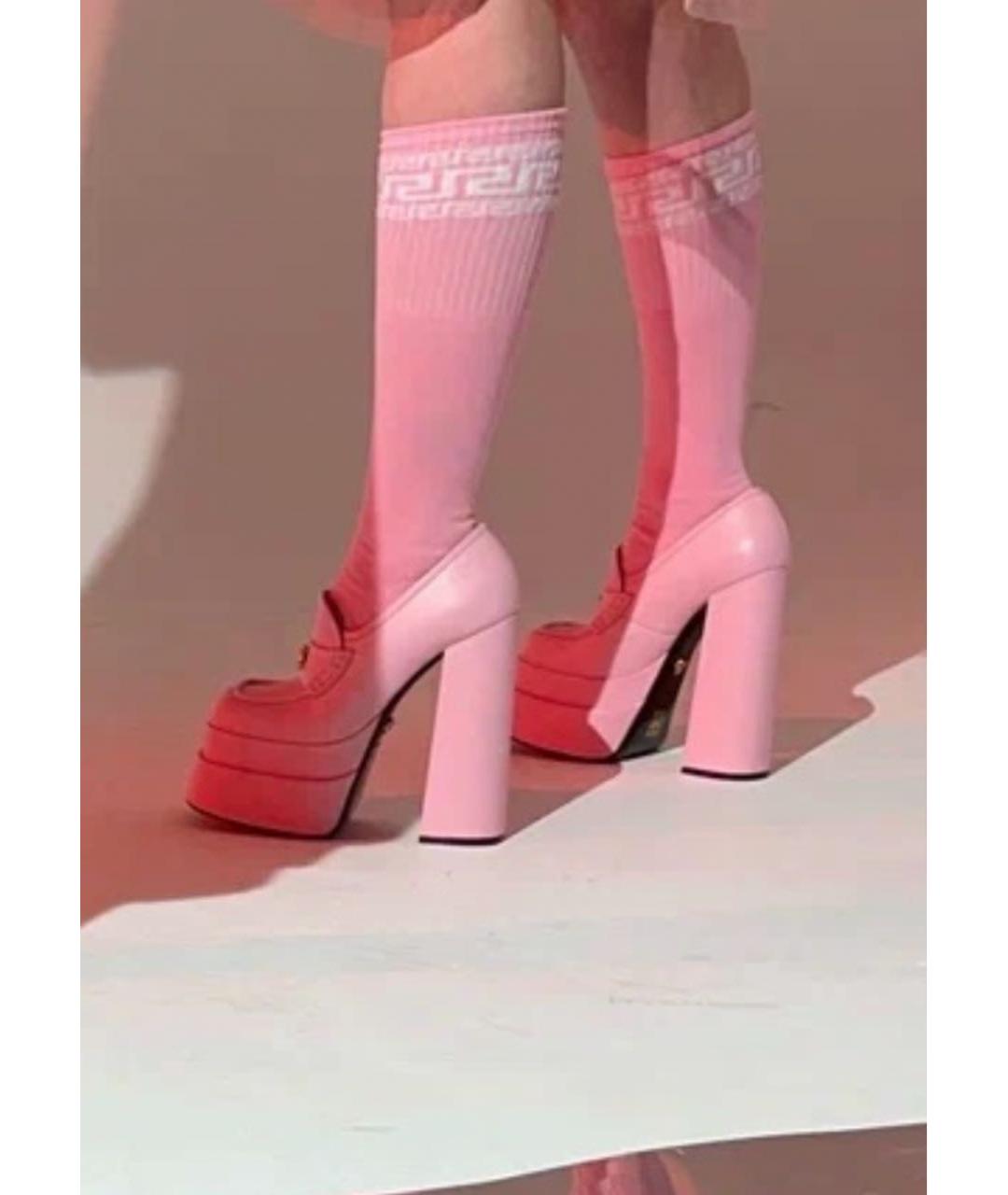 VERSACE Розовые кожаные туфли, фото 6