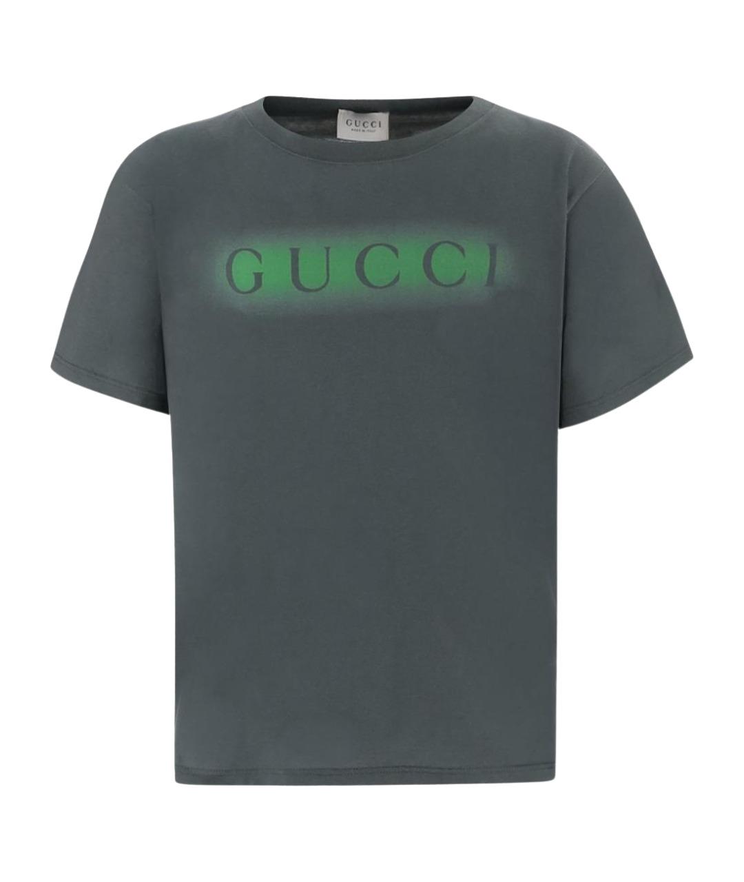 GUCCI Зеленая хлопковая детская футболка, фото 1