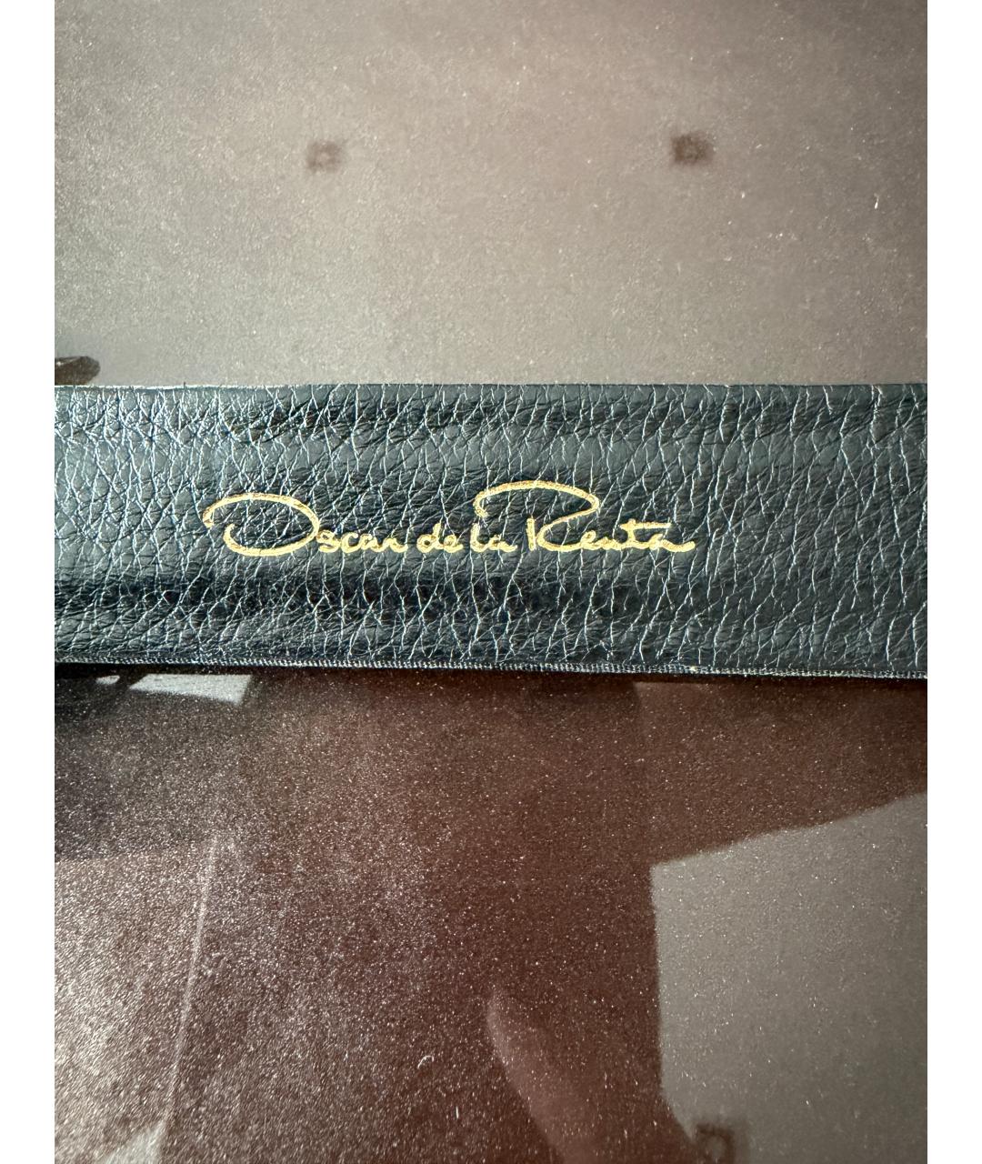 OSCAR DE LA RENTA Черный кожаный ремень, фото 3
