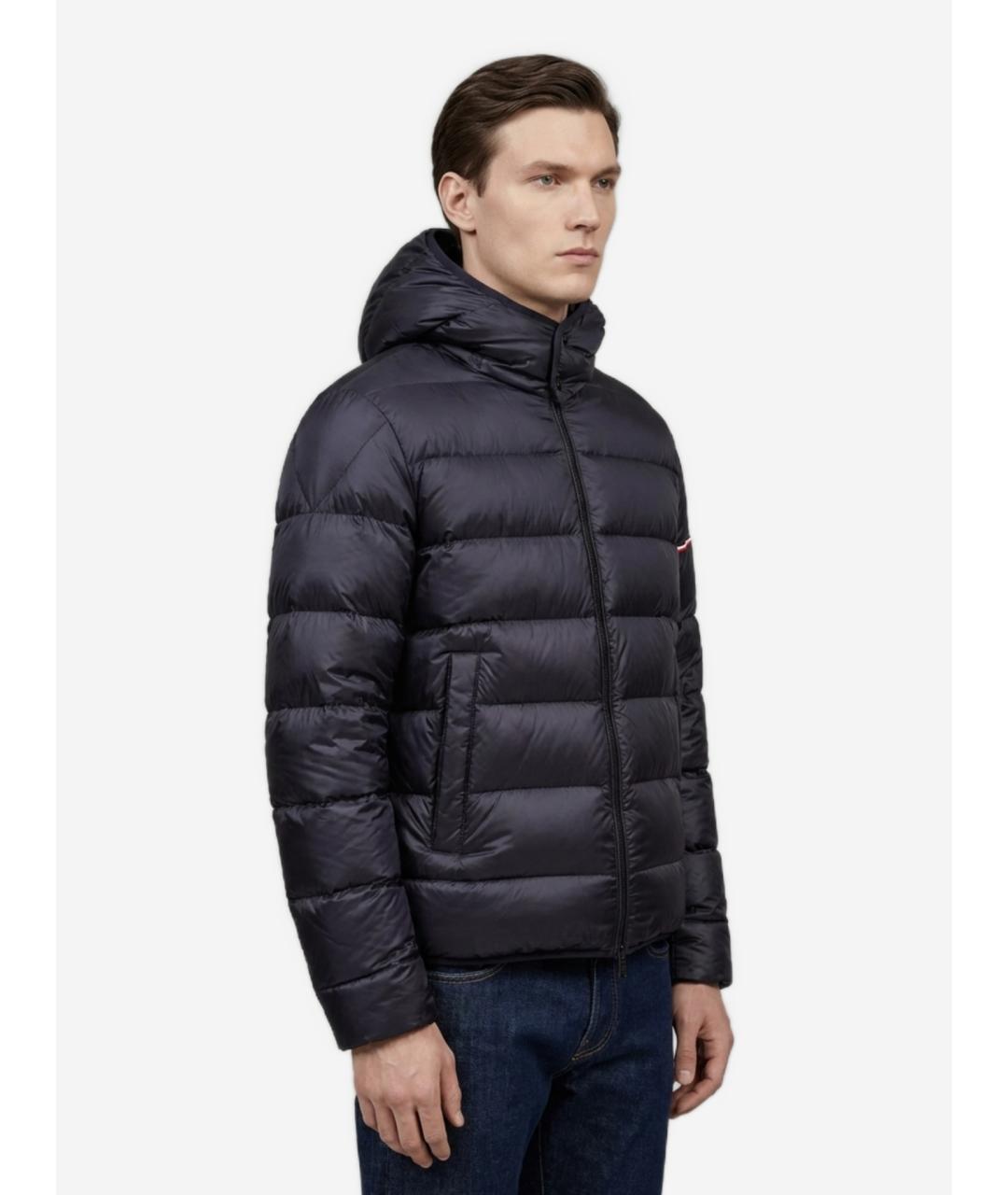 MONCLER Темно-синий полиамидовый пуховик, фото 4