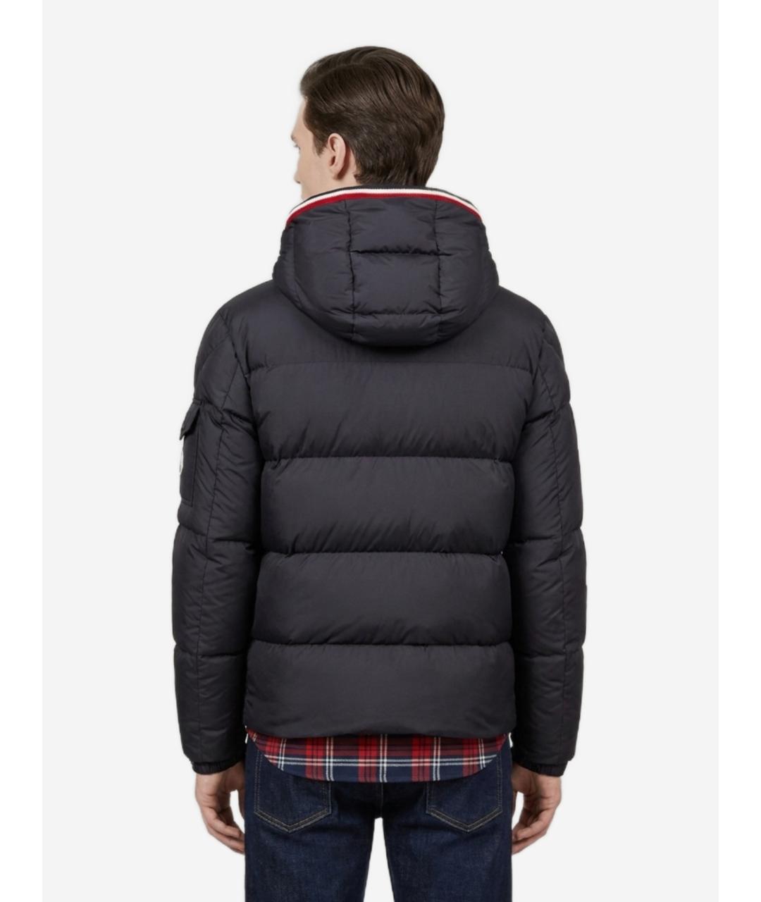MONCLER Темно-синий полиэстеровый пуховик, фото 4