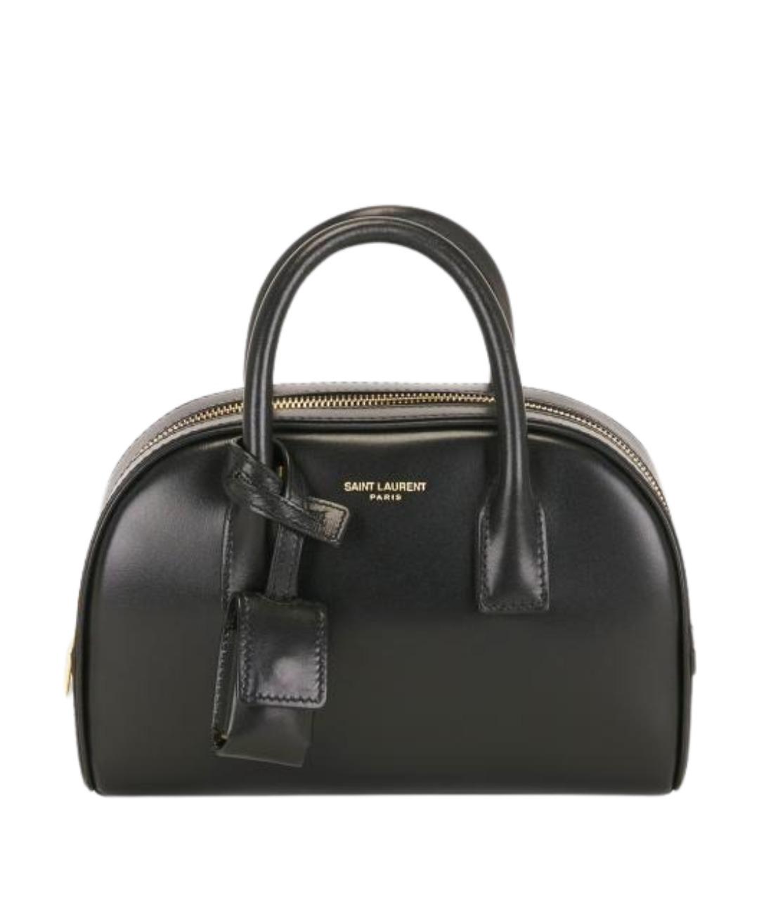 SAINT LAURENT Черная кожаная сумка тоут, фото 1