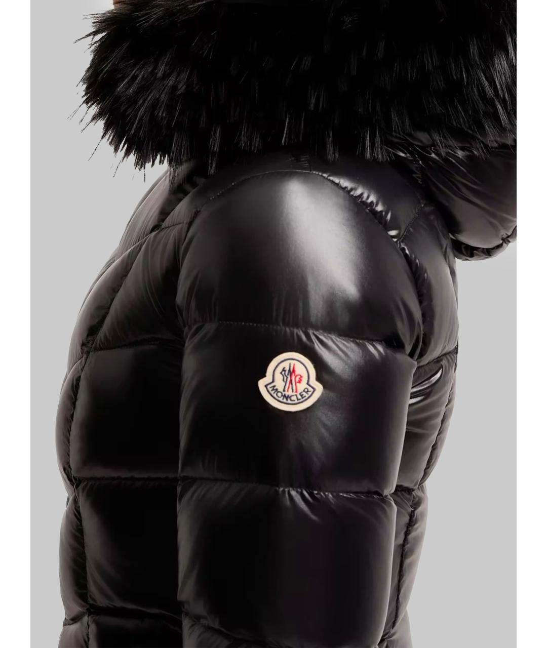 MONCLER Черный полиамидовый пуховик, фото 4