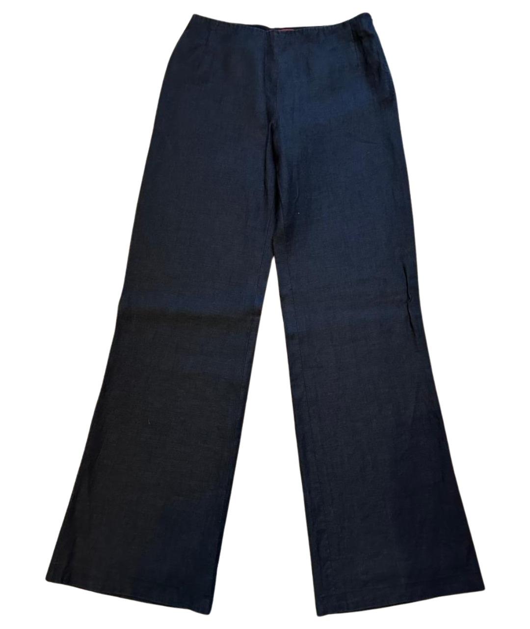 BRIONI Черные льняные брюки широкие, фото 1
