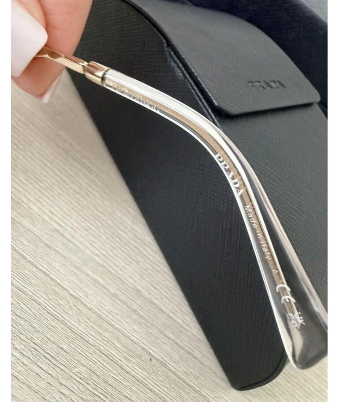 PRADA Золотые металлические солнцезащитные очки, фото 8