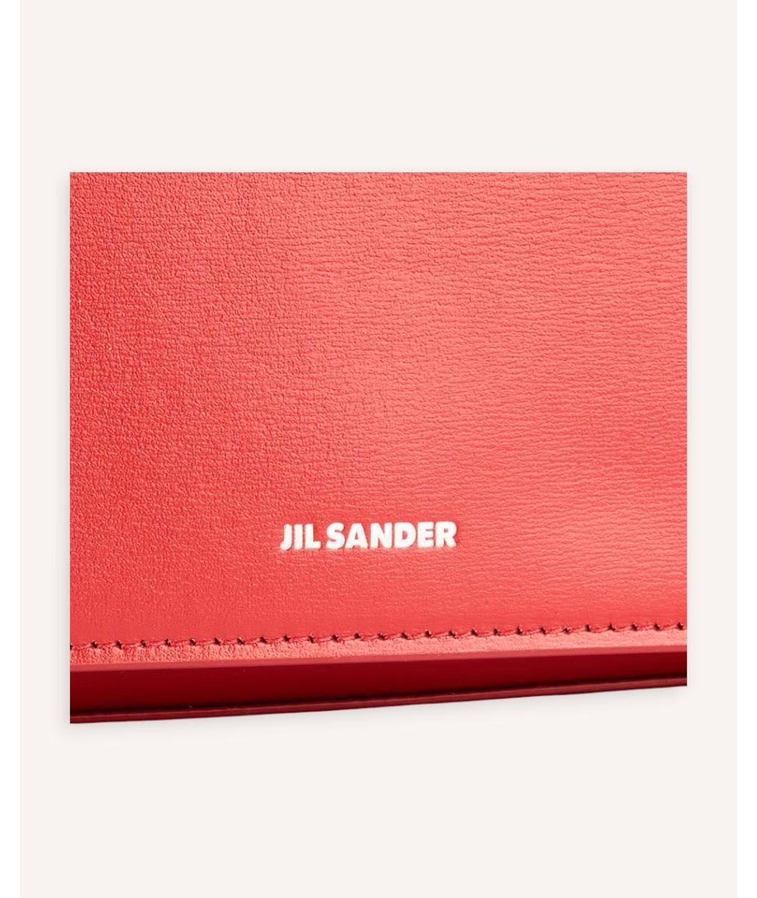 JIL SANDER Красная кожаная сумка через плечо, фото 4