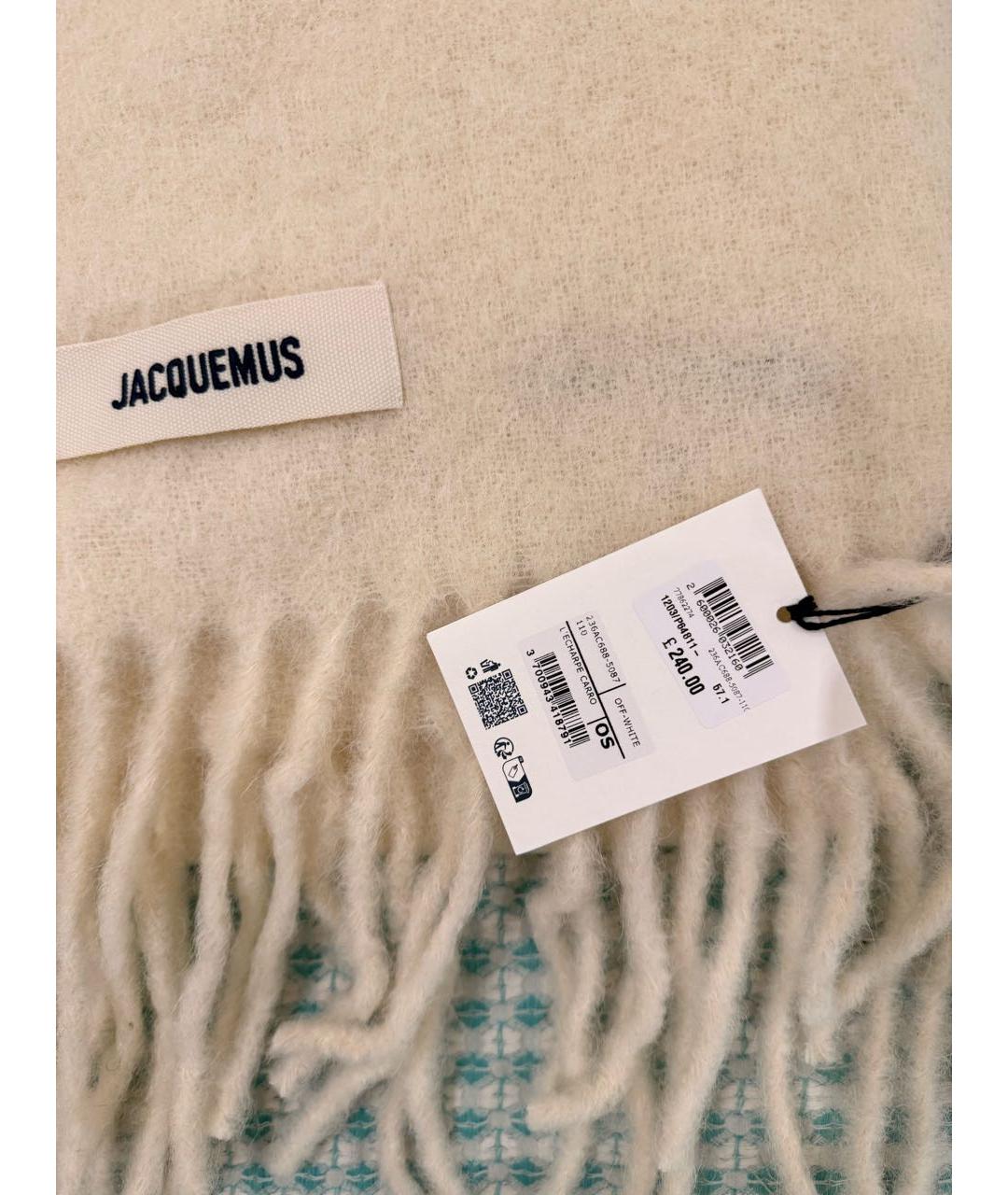 JACQUEMUS Бежевый шерстяной шарф, фото 3