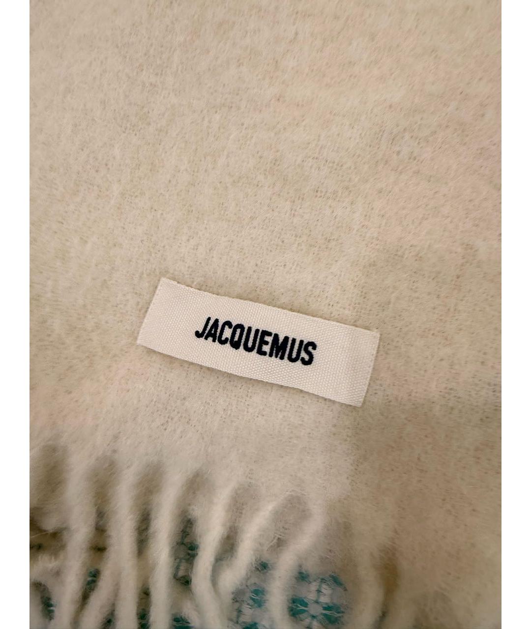 JACQUEMUS Бежевый шерстяной шарф, фото 4