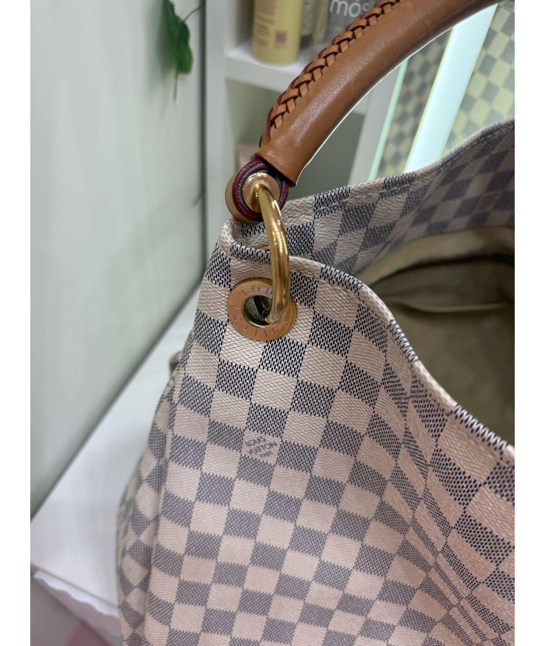 LOUIS VUITTON Белая сумка с короткими ручками из канвы, фото 6