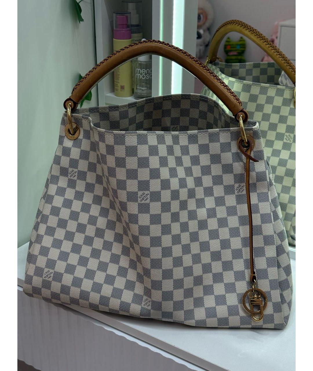 LOUIS VUITTON Белая сумка с короткими ручками из канвы, фото 7