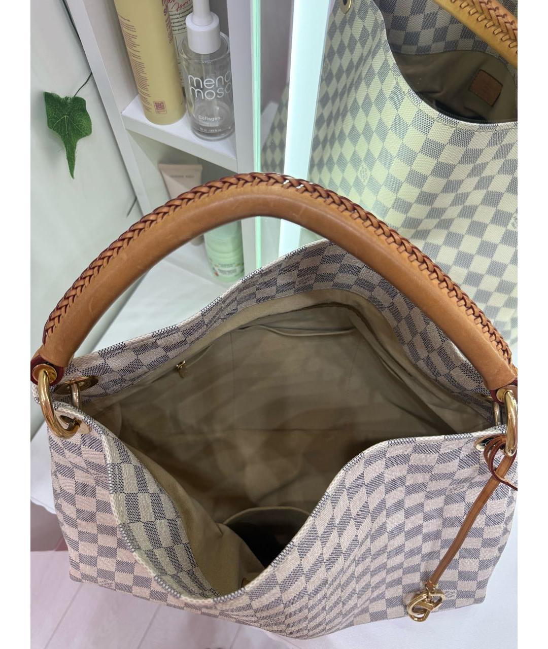 LOUIS VUITTON Белая сумка с короткими ручками из канвы, фото 3