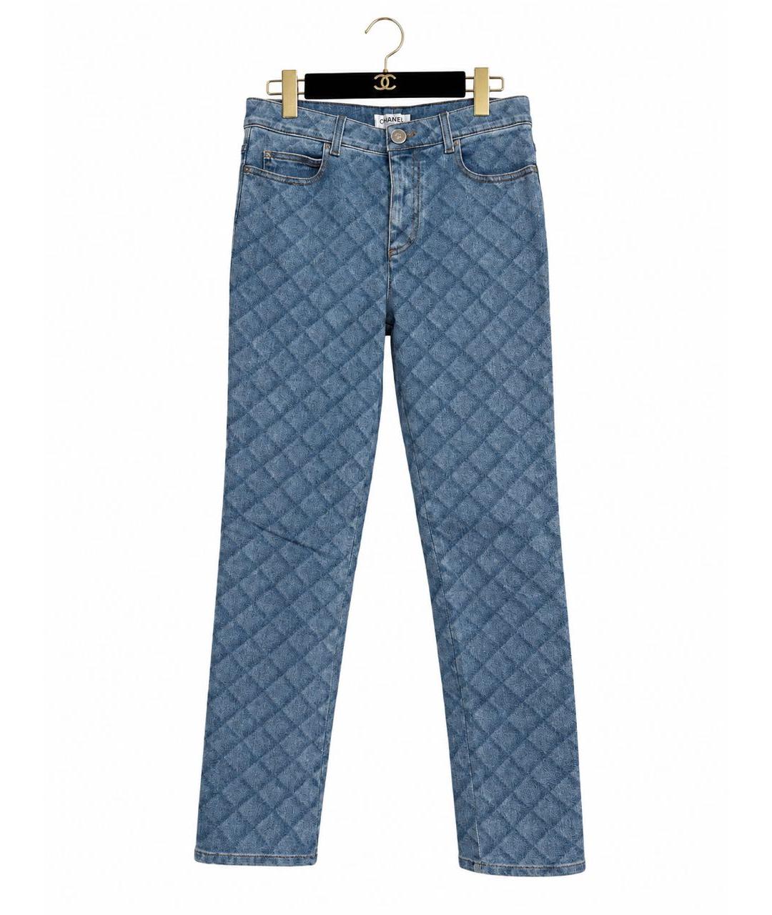 CHANEL Голубые хлопковые прямые джинсы, фото 6