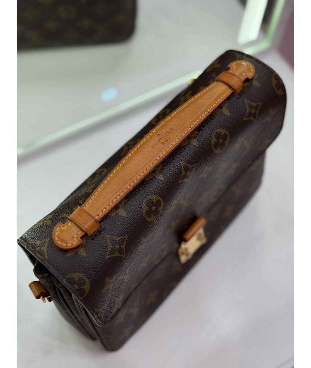 LOUIS VUITTON Коричневая сумка через плечо из канвы, фото 2