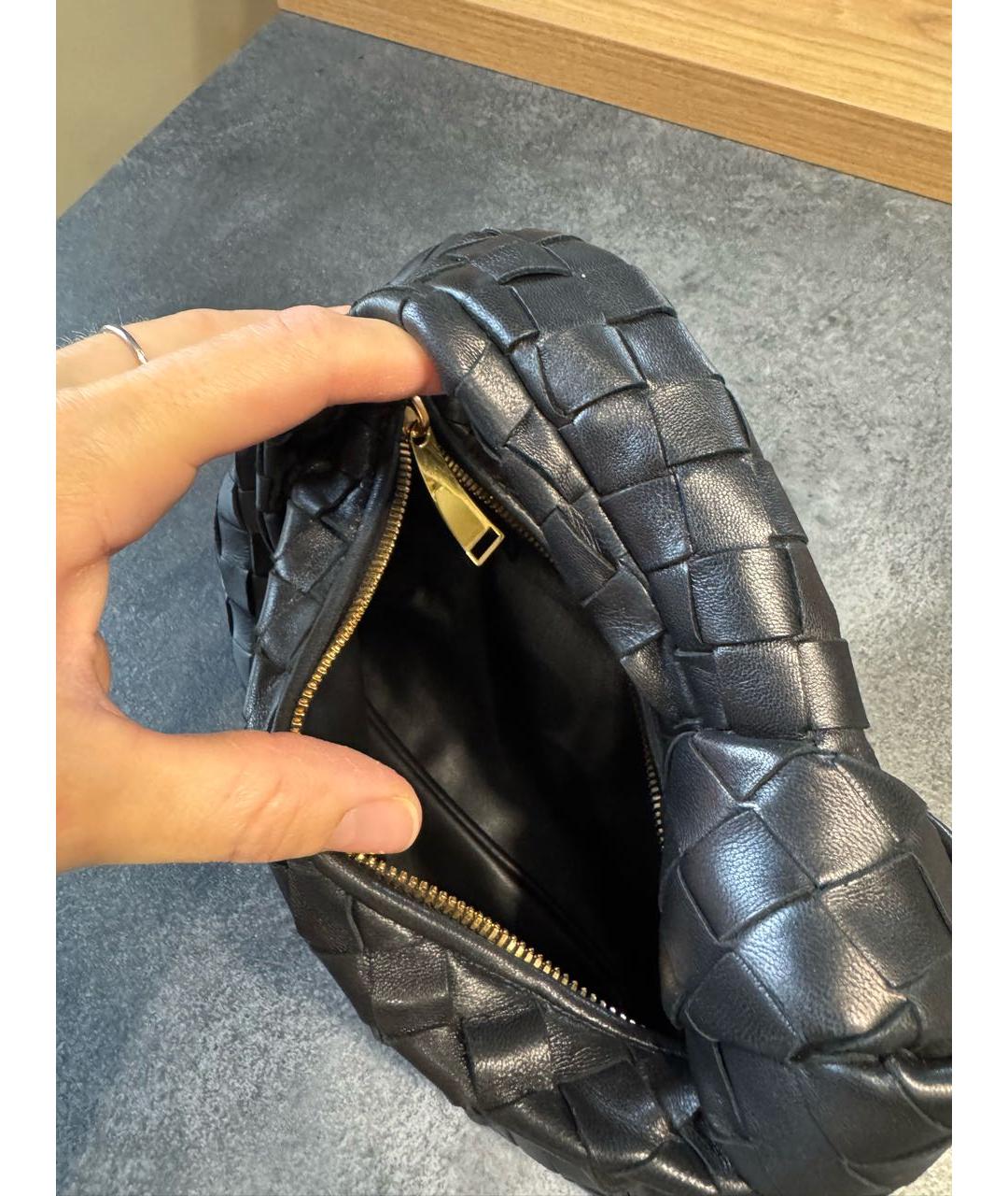 BOTTEGA VENETA Черная кожаная сумка с короткими ручками, фото 4