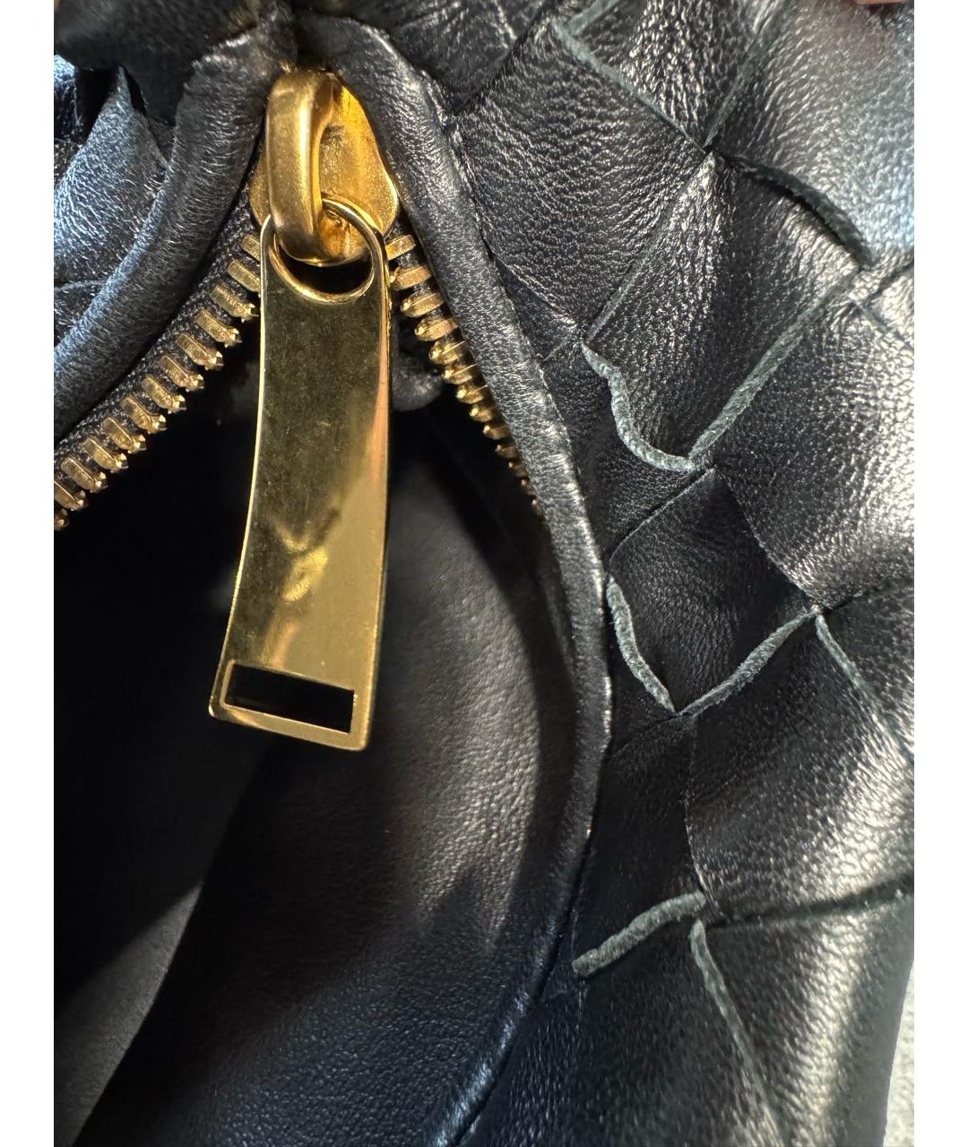 BOTTEGA VENETA Черная кожаная сумка с короткими ручками, фото 7