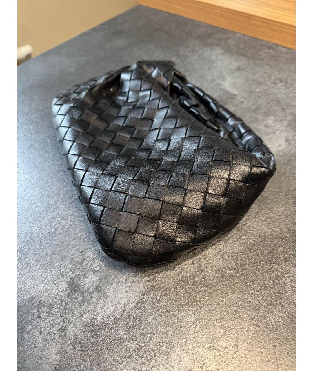 BOTTEGA VENETA Черная кожаная сумка с короткими ручками, фото 3