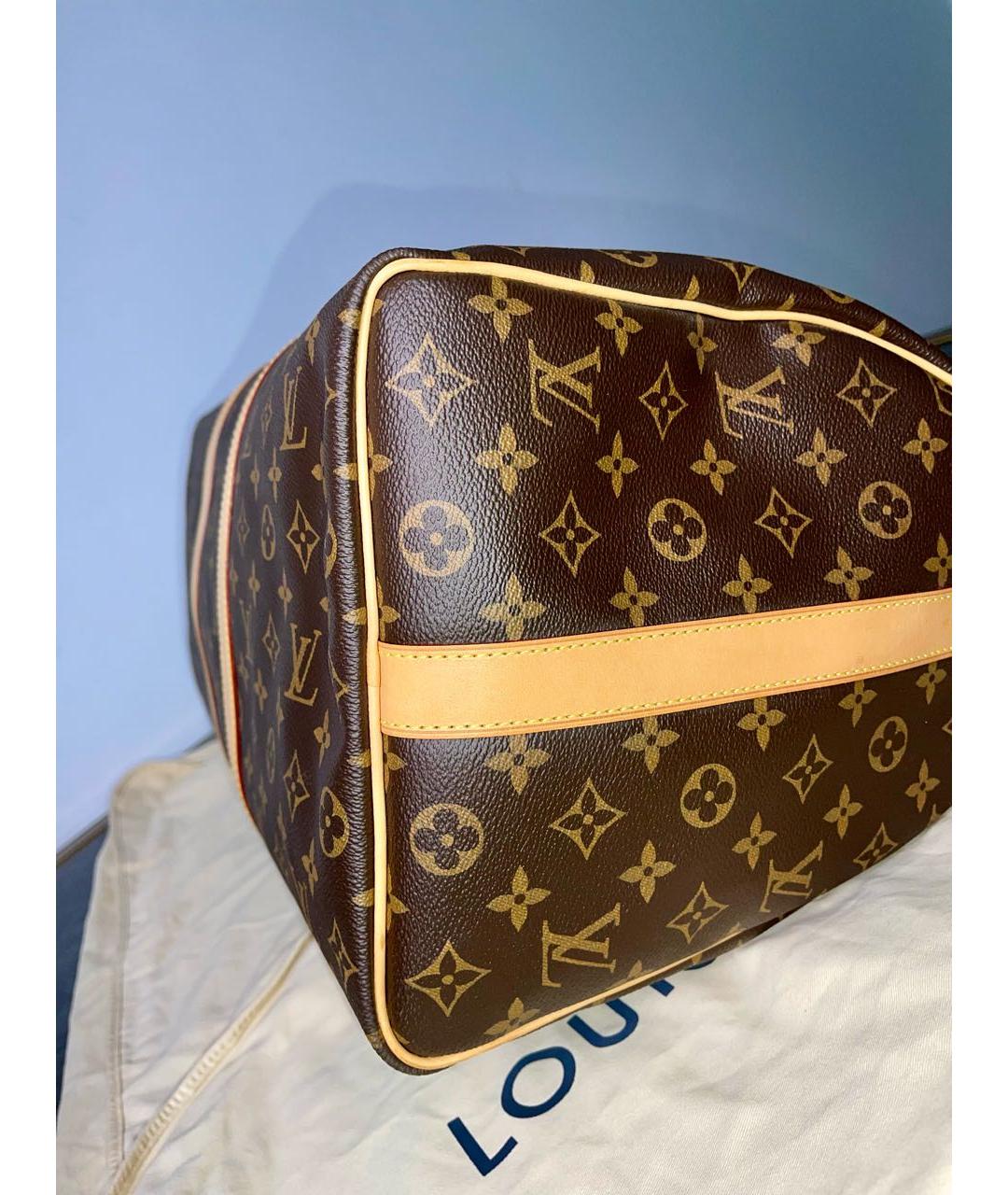 LOUIS VUITTON Коричневая дорожная/спортивная сумка из канвы, фото 5