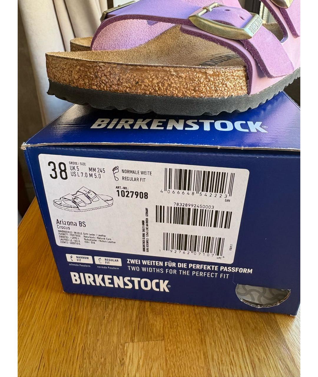 BIRKENSTOCK Фиолетовые нубуковые сандалии, фото 6
