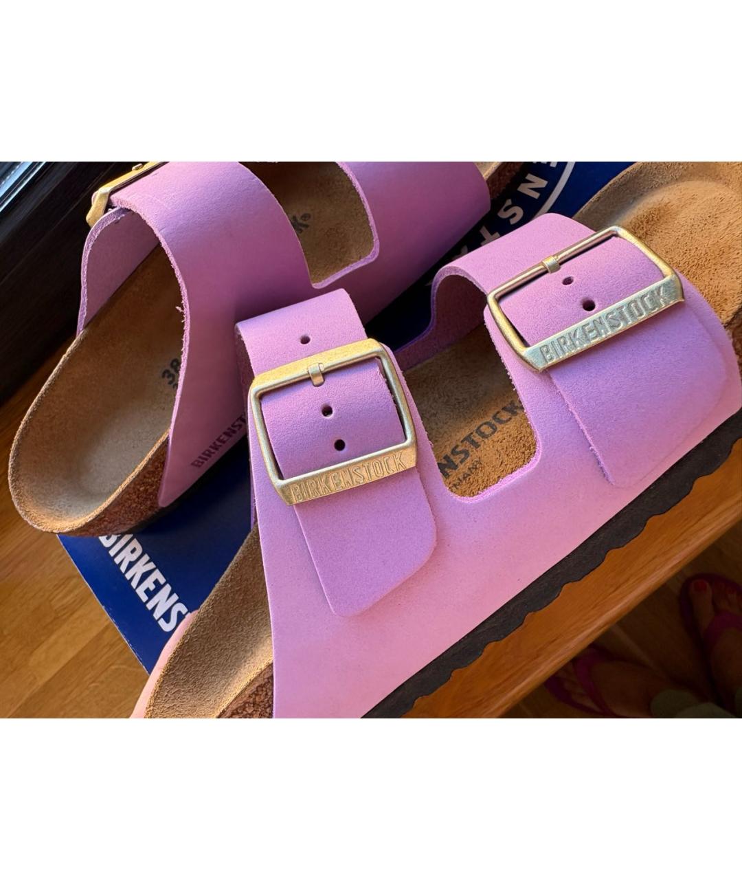 BIRKENSTOCK Фиолетовые нубуковые сандалии, фото 3