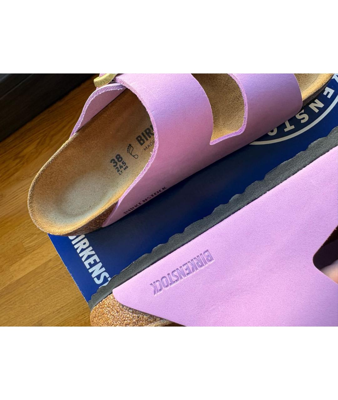 BIRKENSTOCK Фиолетовые нубуковые сандалии, фото 4