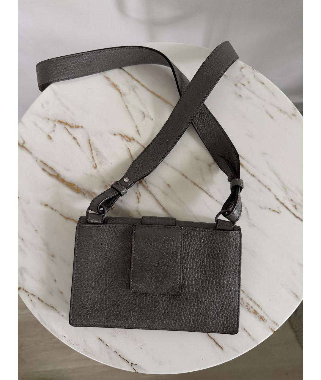 FENDI Антрацитовая кожаная поясная сумка, фото 4
