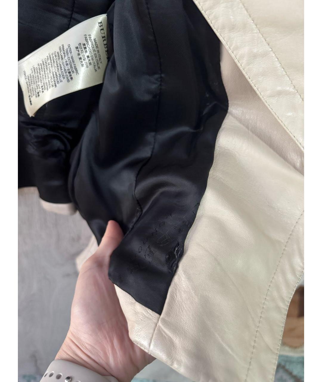 BURBERRY Бежевая кожаная куртка, фото 6
