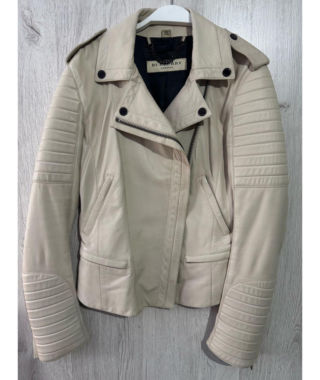 BURBERRY Бежевая кожаная куртка, фото 9