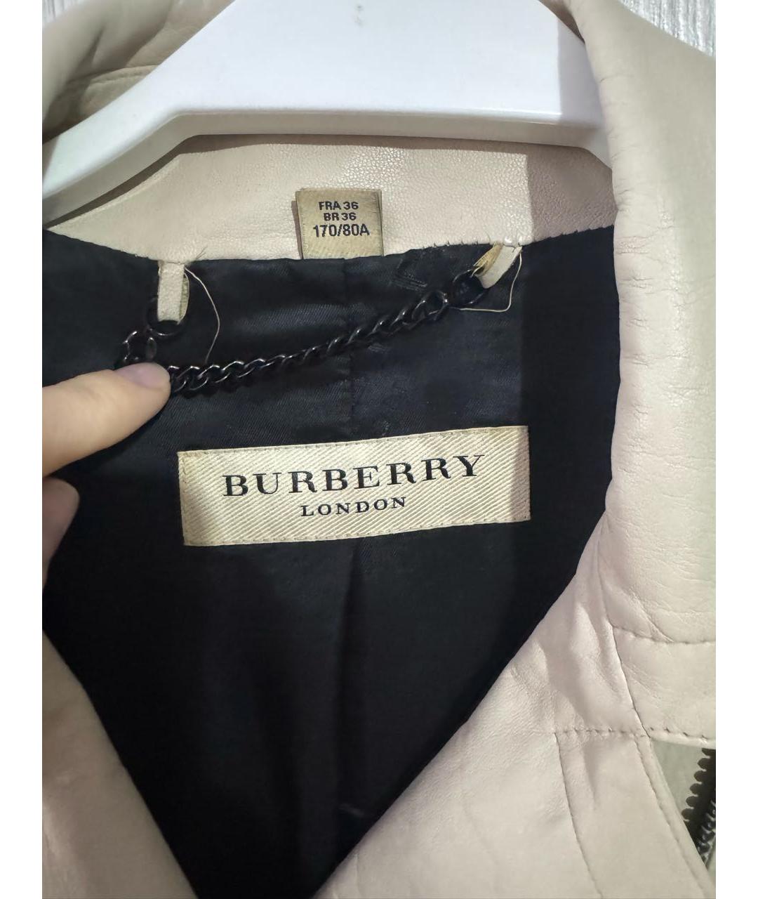 BURBERRY Бежевая кожаная куртка, фото 8