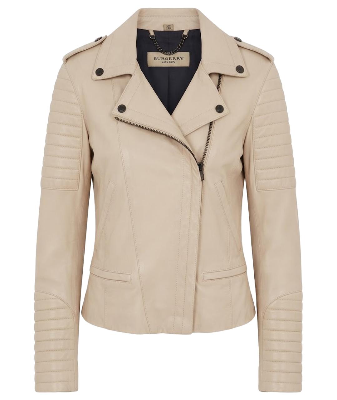 BURBERRY Бежевая кожаная куртка, фото 1