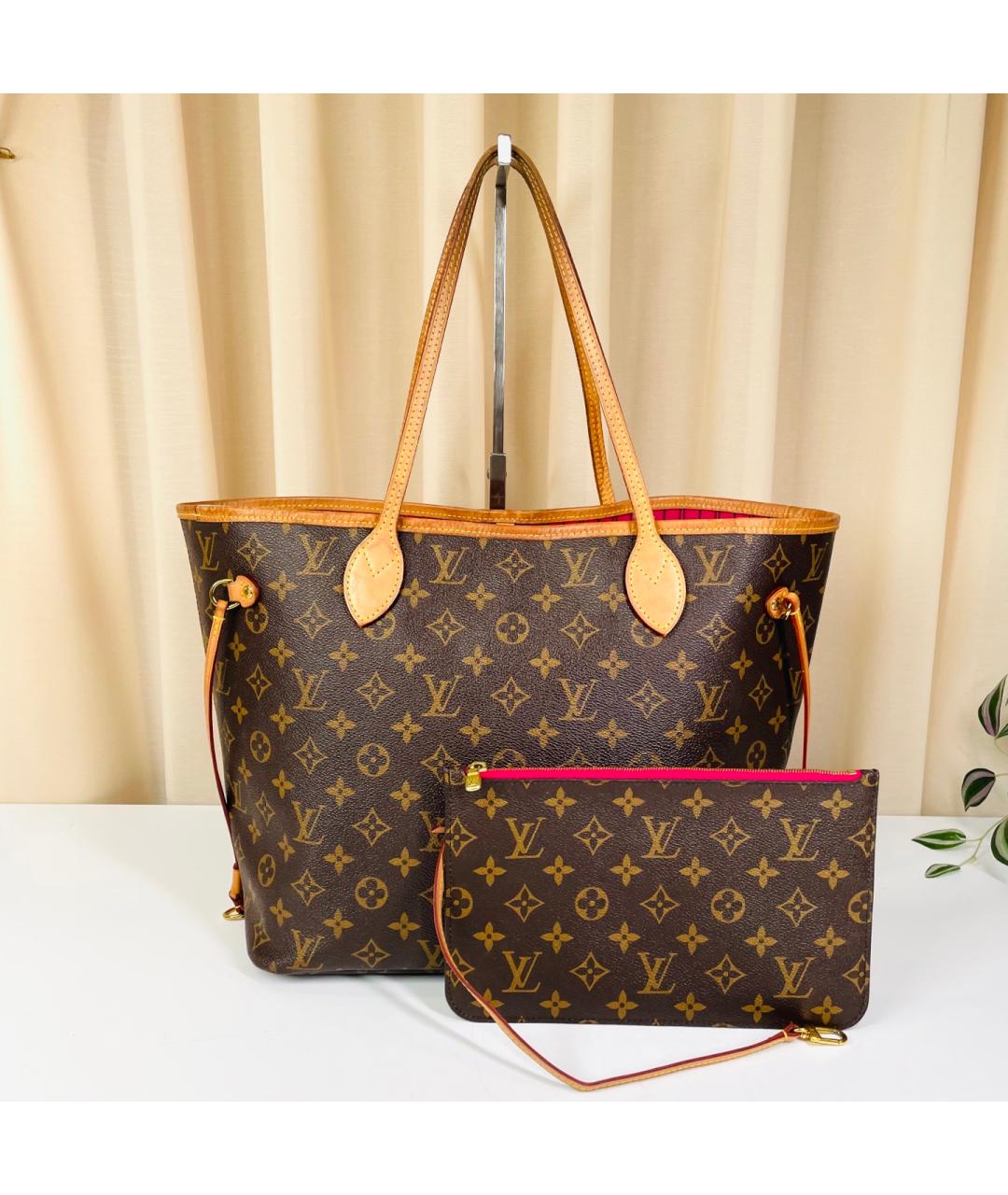 LOUIS VUITTON Коричневая сумка тоут из канвы, фото 8