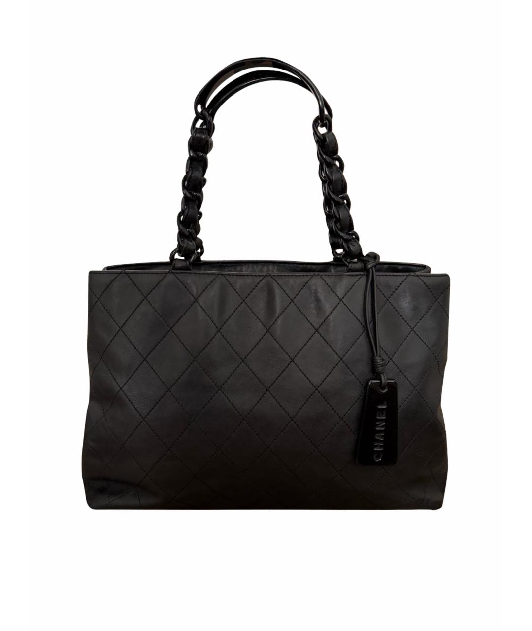 CHANEL Черная кожаная сумка тоут, фото 1