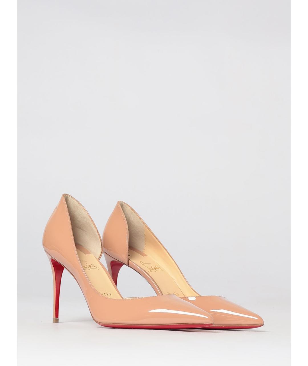 CHRISTIAN LOUBOUTIN Бежевые туфли из лакированной кожи, фото 2