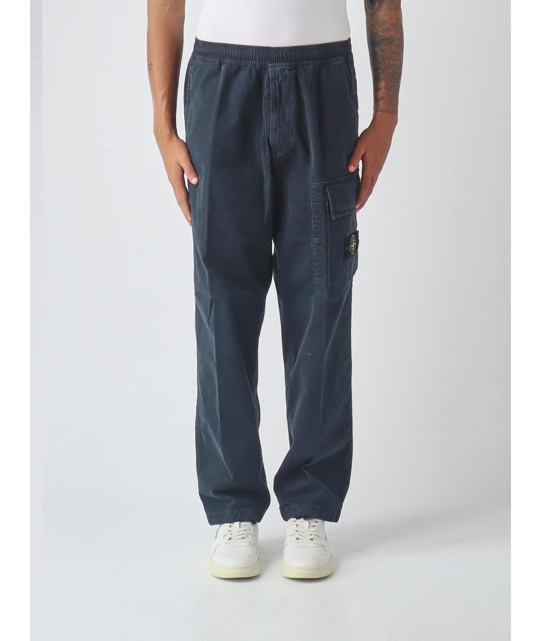STONE ISLAND Синие повседневные брюки, фото 4